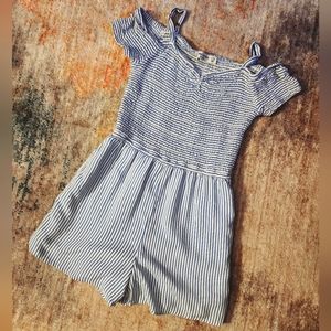 ** 2/$20 ** Abercrombie & Fitch Striped Smocked Cold Shoulder Romper